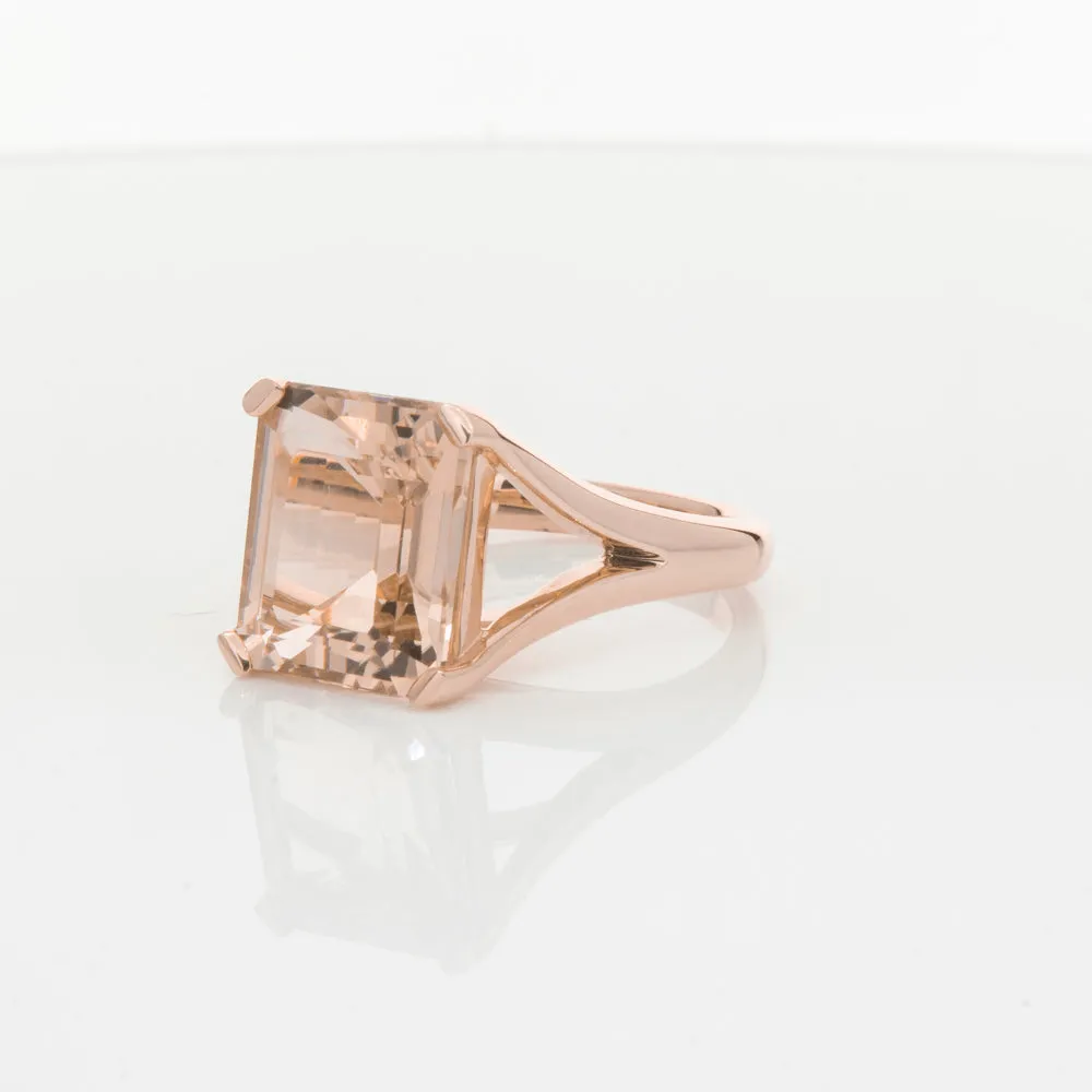 14ct Rose Gold Morganite Verona Ring