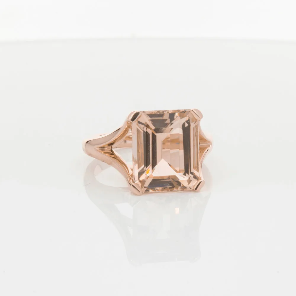 14ct Rose Gold Morganite Verona Ring