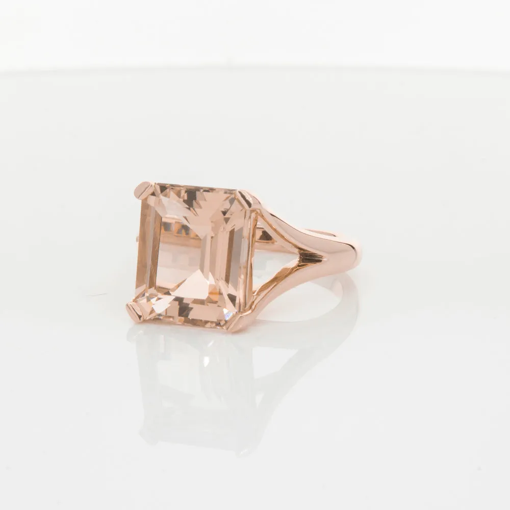 14ct Rose Gold Morganite Verona Ring