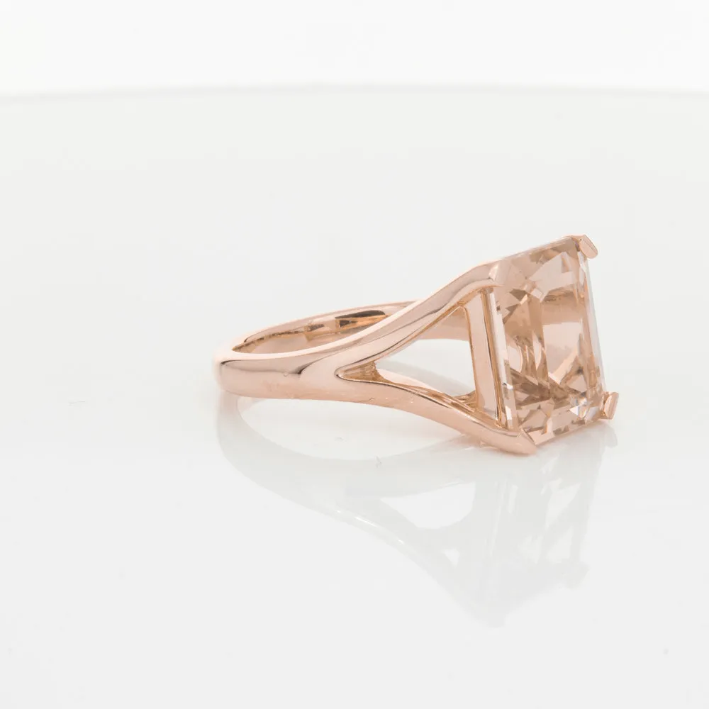 14ct Rose Gold Morganite Verona Ring
