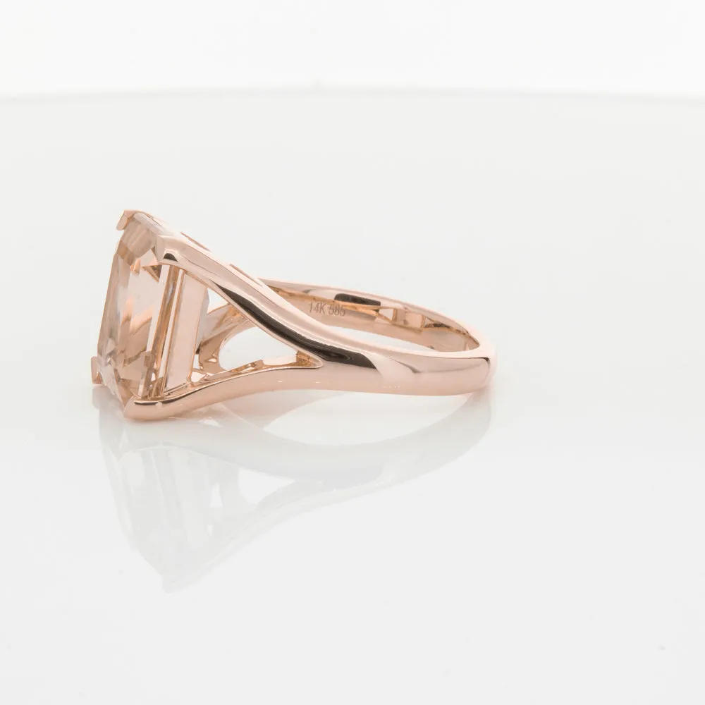 14ct Rose Gold Morganite Verona Ring