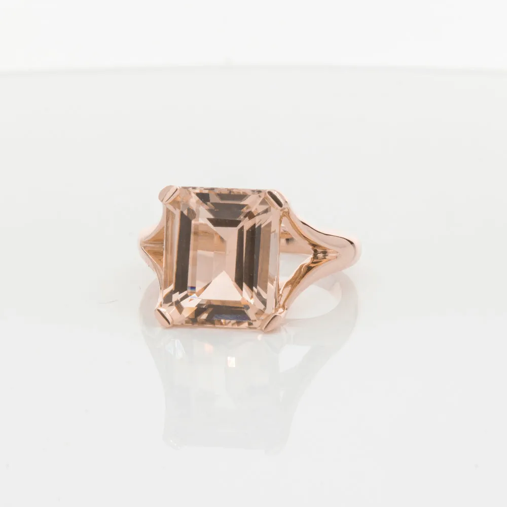 14ct Rose Gold Morganite Verona Ring
