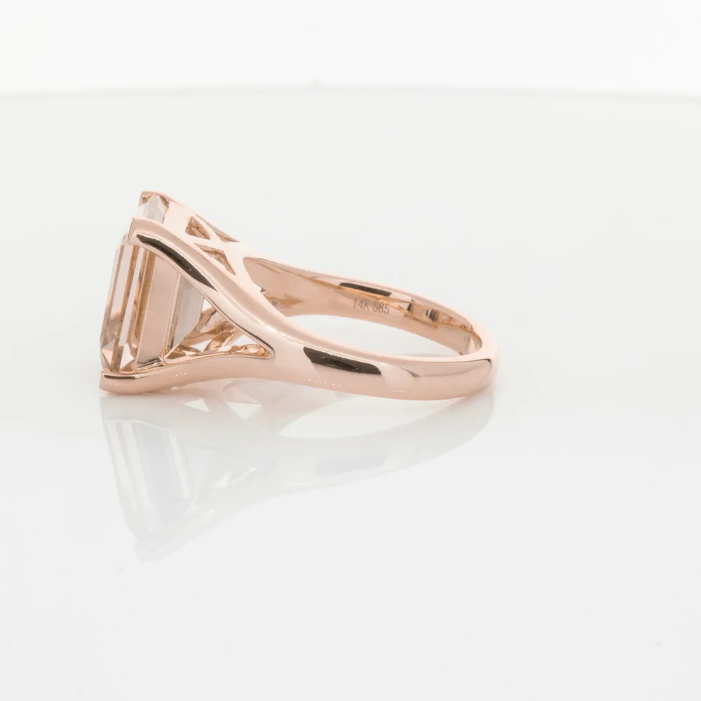 14ct Rose Gold Morganite Verona Ring