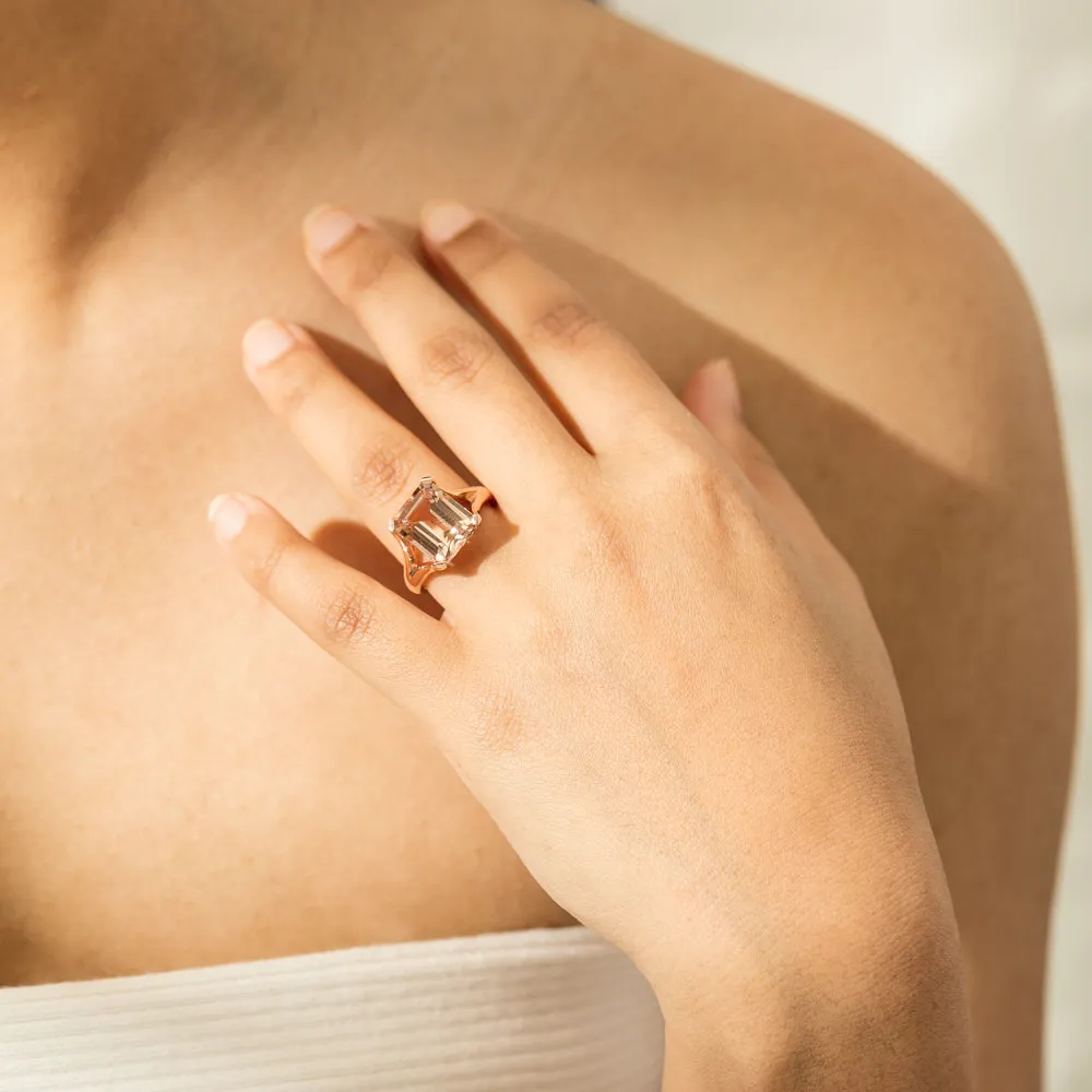 14ct Rose Gold Morganite Verona Ring