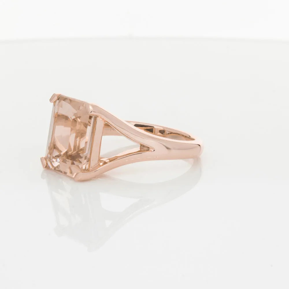 14ct Rose Gold Morganite Verona Ring