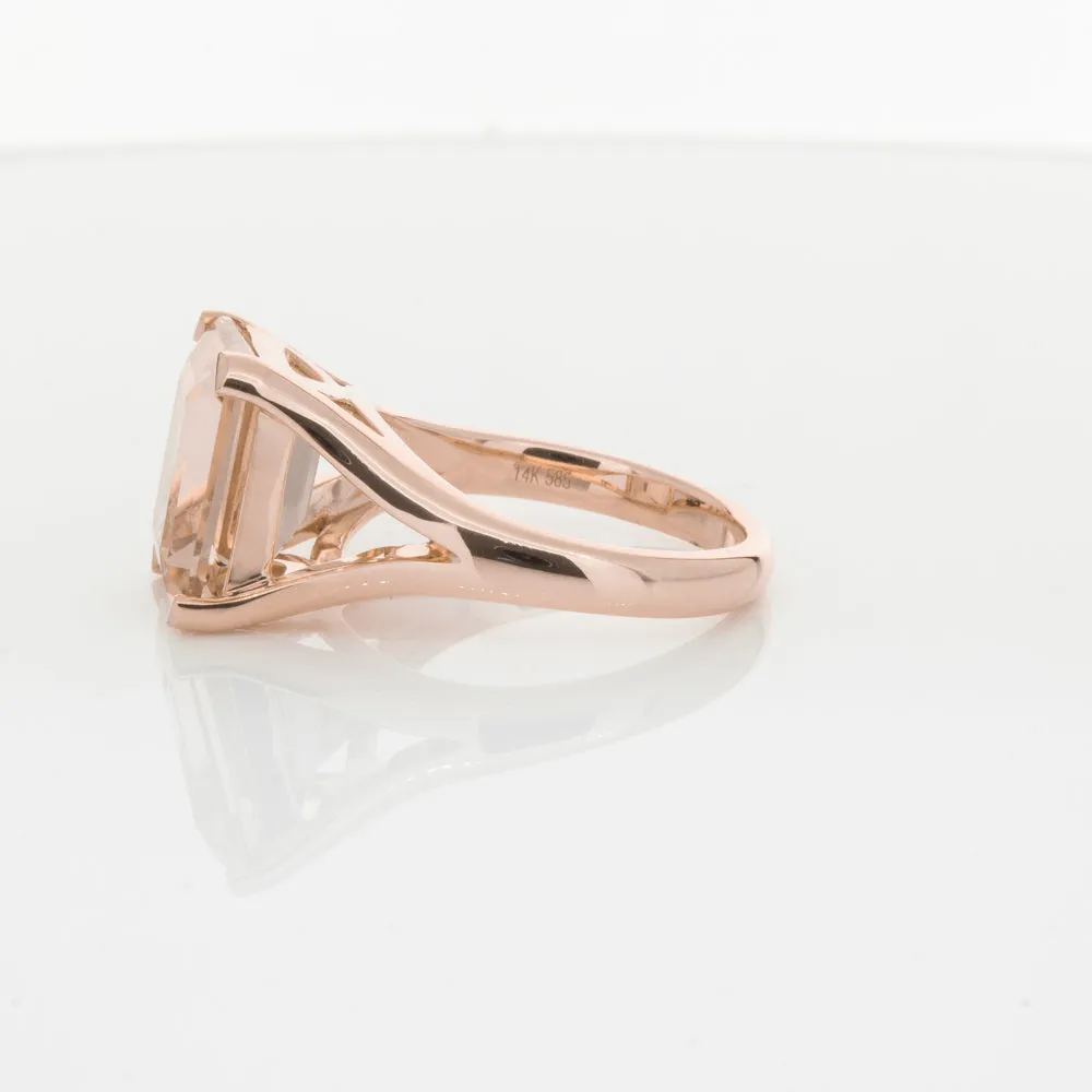 14ct Rose Gold Morganite Verona Ring