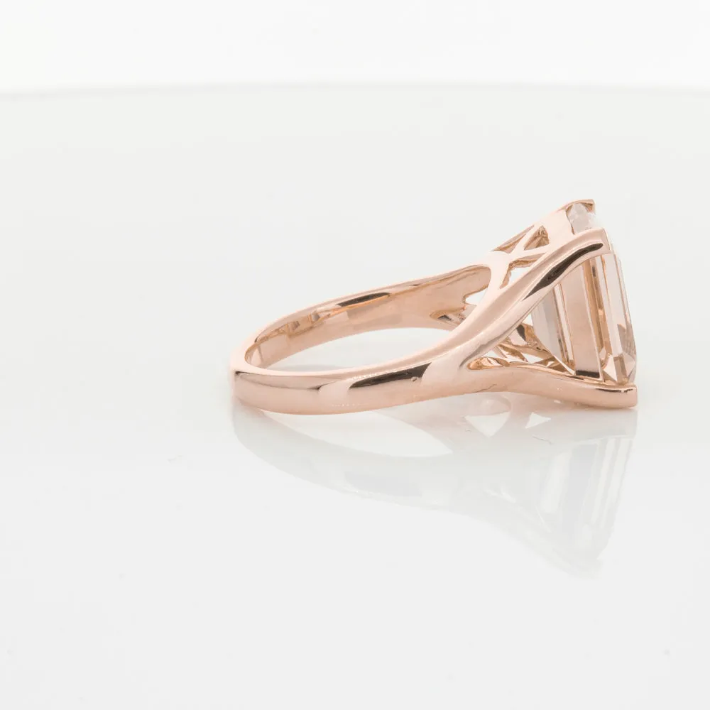 14ct Rose Gold Morganite Verona Ring