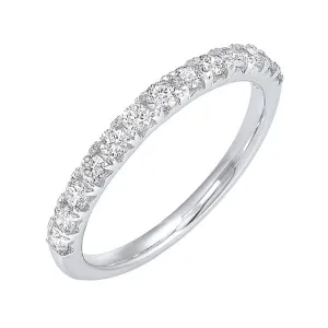 14KT White Gold & Diamond Classic Book French Prong Fashion Ring   - 1/2 ctw