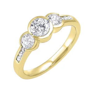 14KT Yellow Gold Sparkle Fashion Ring - 1 ctw