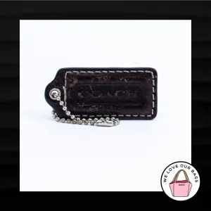 2.25" Medium COACH DARK BROWN LEATHER KEY FOB BAG CHARM KEYCHAIN HANGTAG