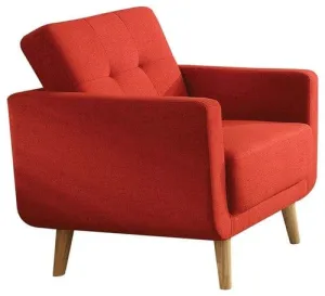 33" X 31" X 35" Red Linen Chair
