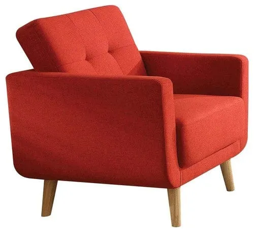 33" X 31" X 35" Red Linen Chair
