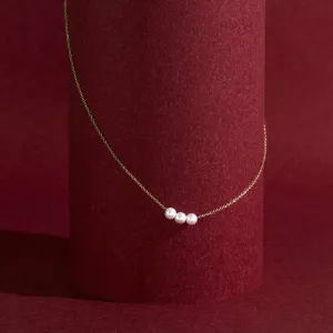 Accessorize London Women Gold Triple Pearl Chain Necklace