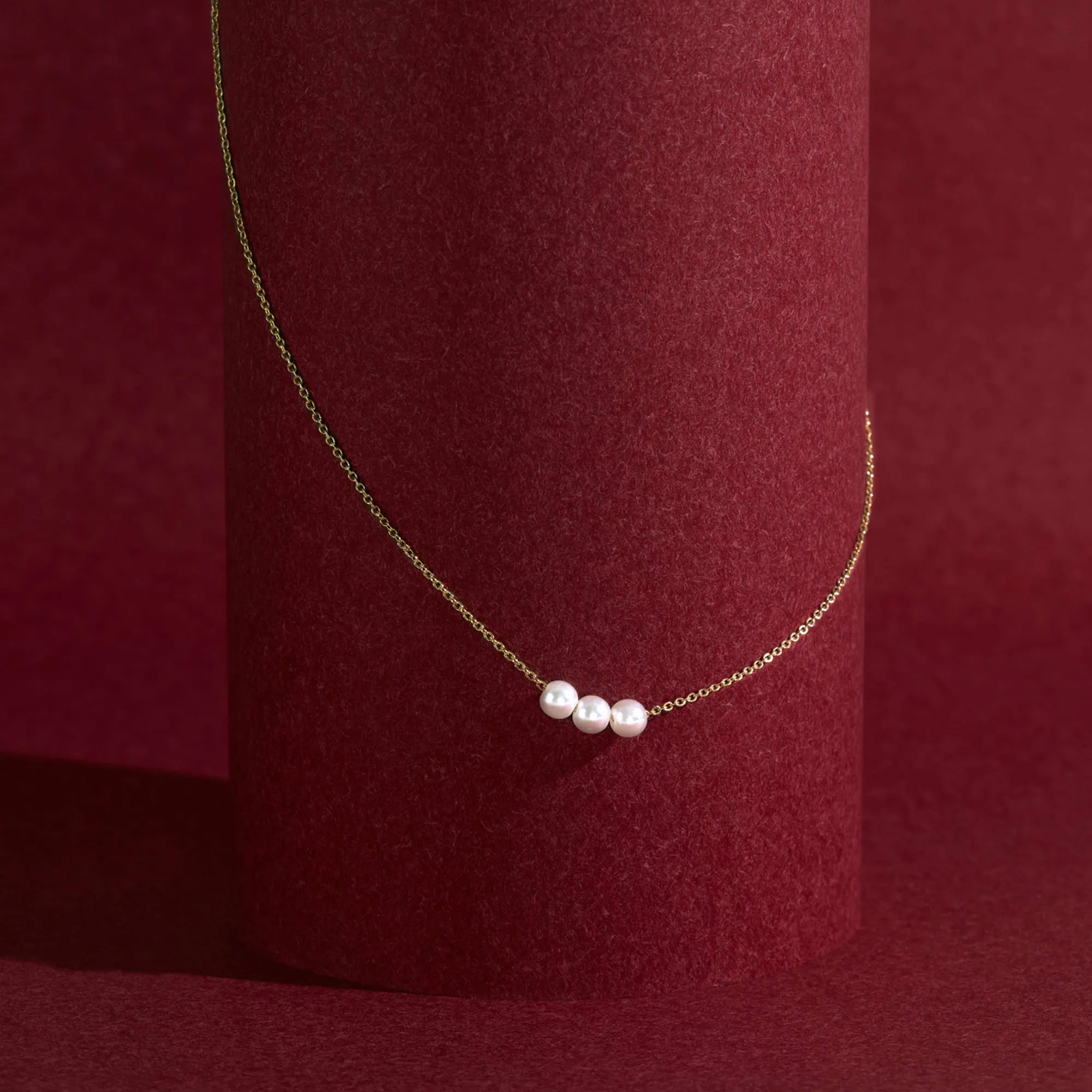 Accessorize London Women Gold Triple Pearl Chain Necklace