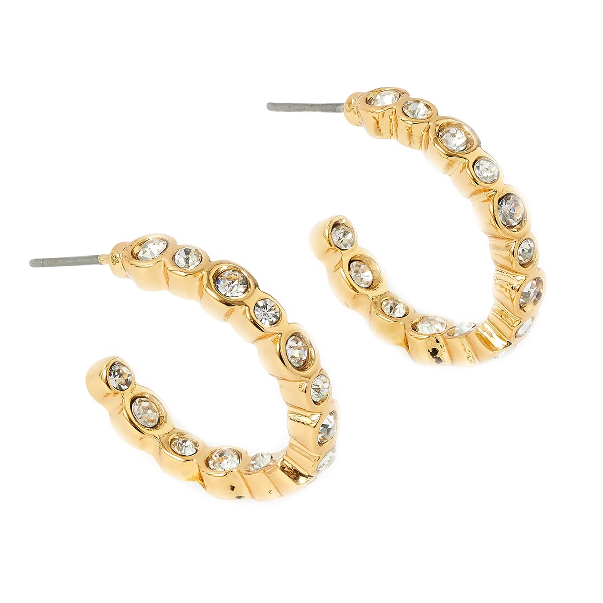 Accessorize London Women's Gold Gem Stone Gold Hoop Earring