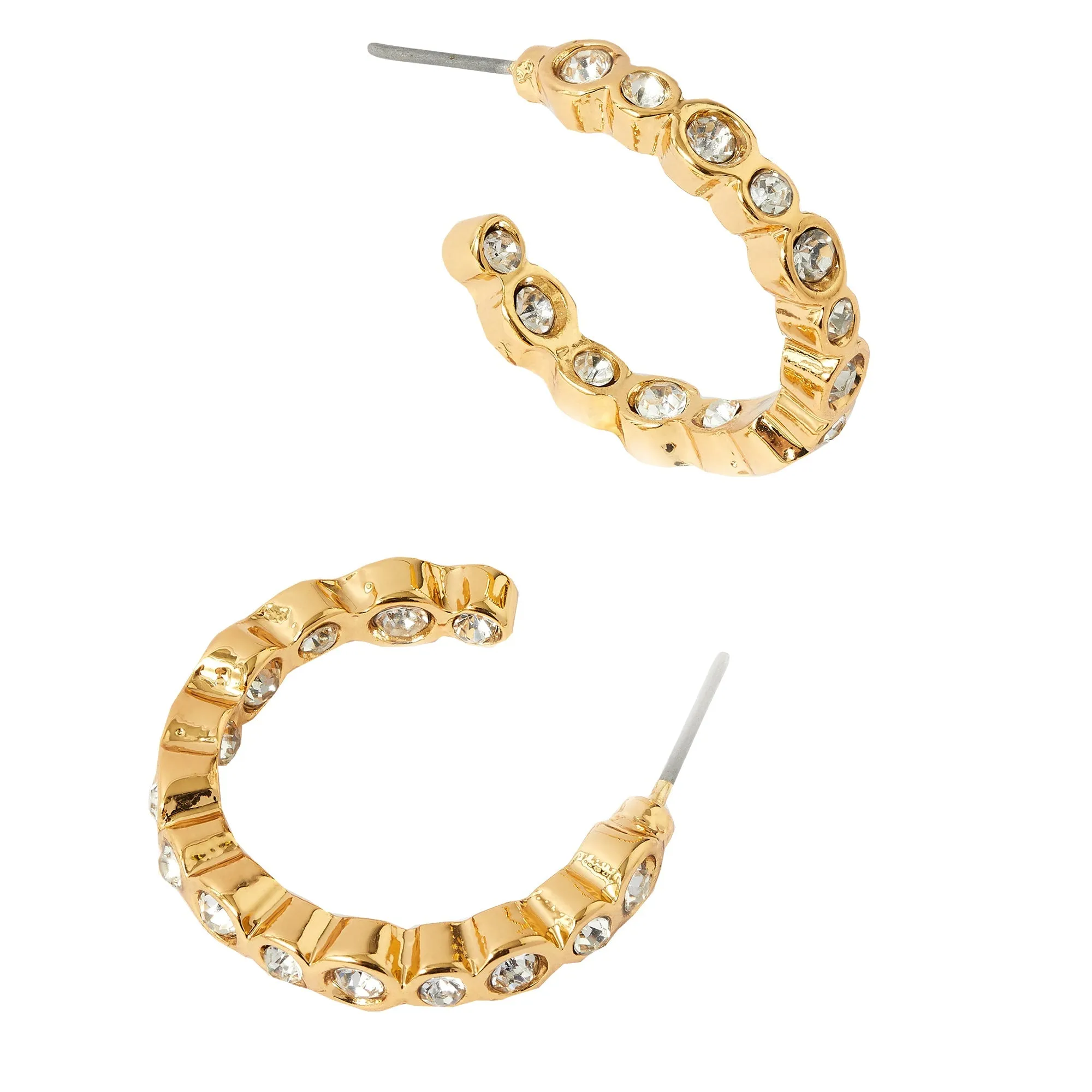 Accessorize London Women's Gold Gem Stone Gold Hoop Earring
