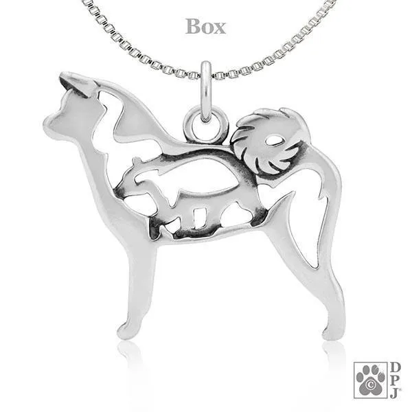 Akita w/Bear, Body, Pendant