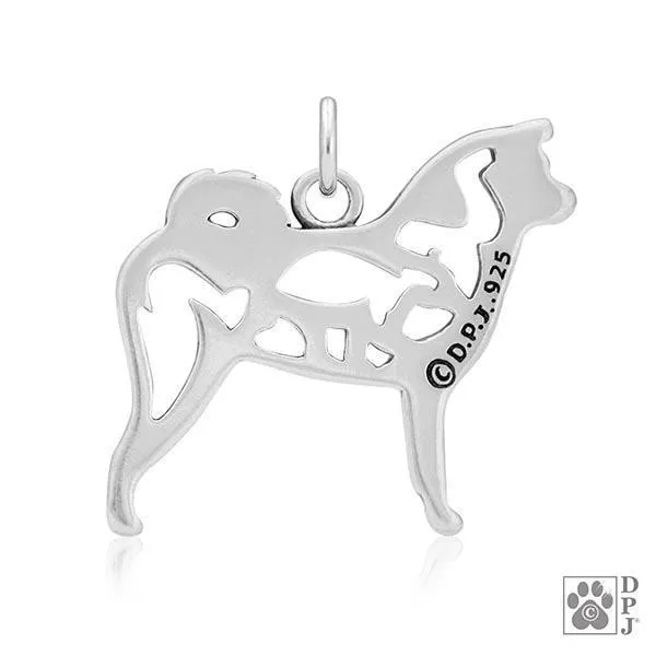 Akita w/Bear, Body, Pendant