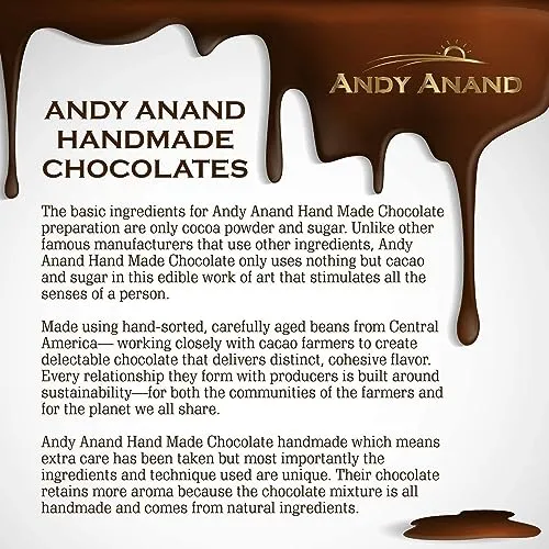 Andy Anand Belgian Chocolate coated Espresso Coffee Bridge of 5 Flavors, Delicious, Divine, Delectable - 1 lbs, Decadent Treats: Chocolate Gift Box for Special Occasions