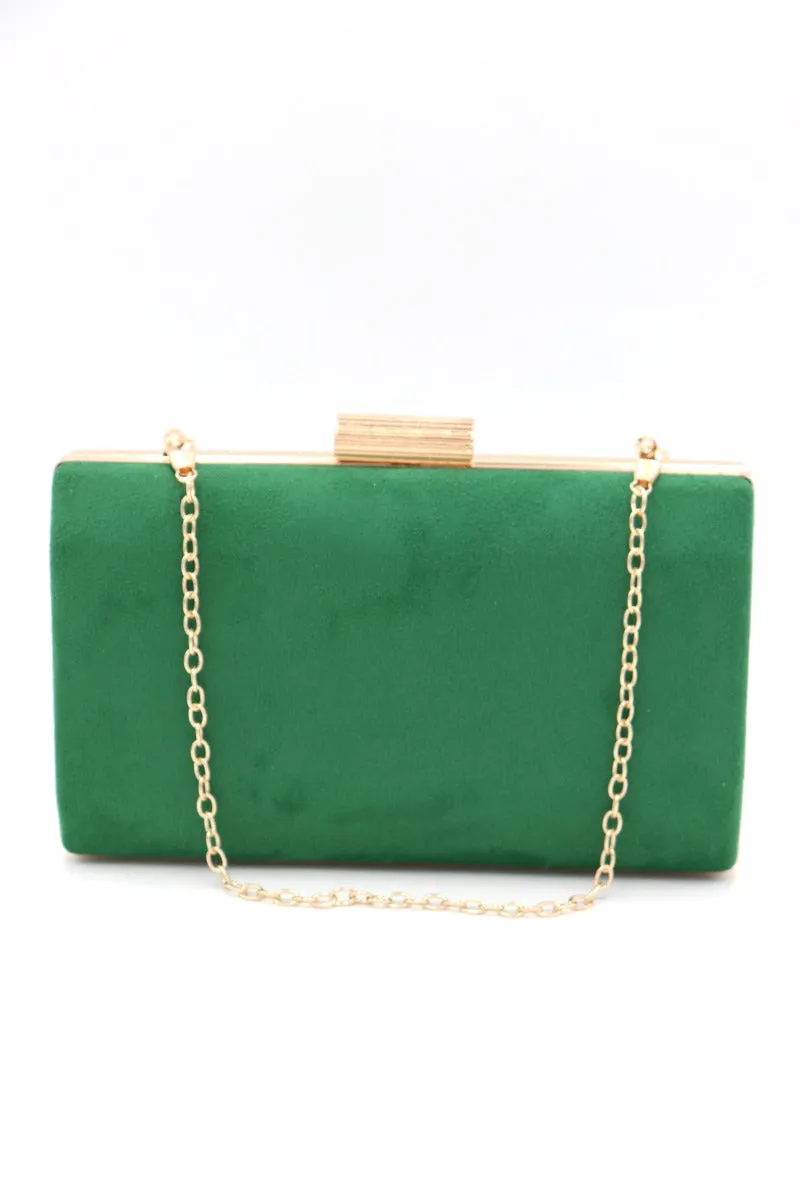 Annika Suede Clutch (Green)