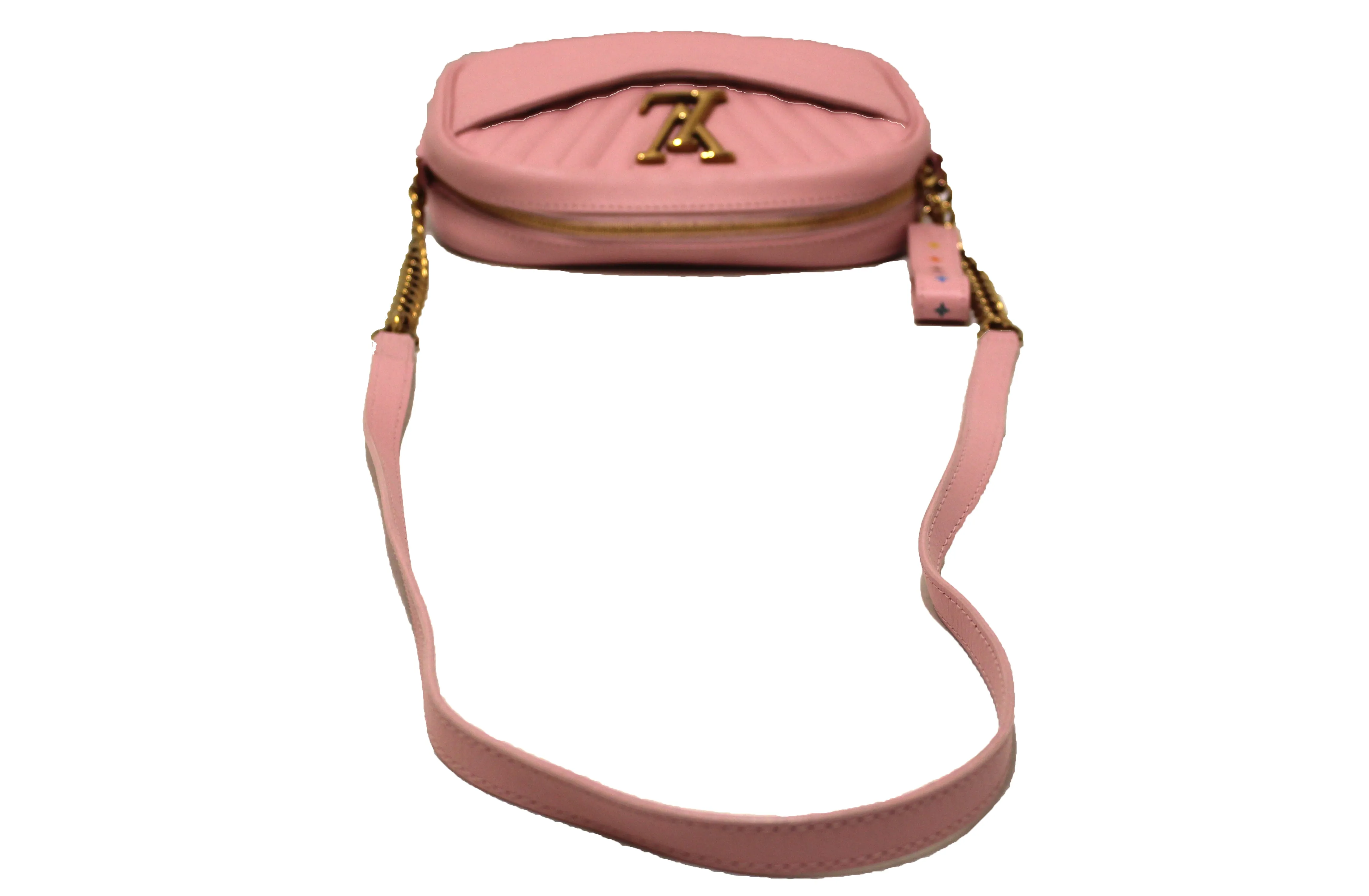 Authentic Louis Vuitton Pink Calfskin New Wave Camera Bag