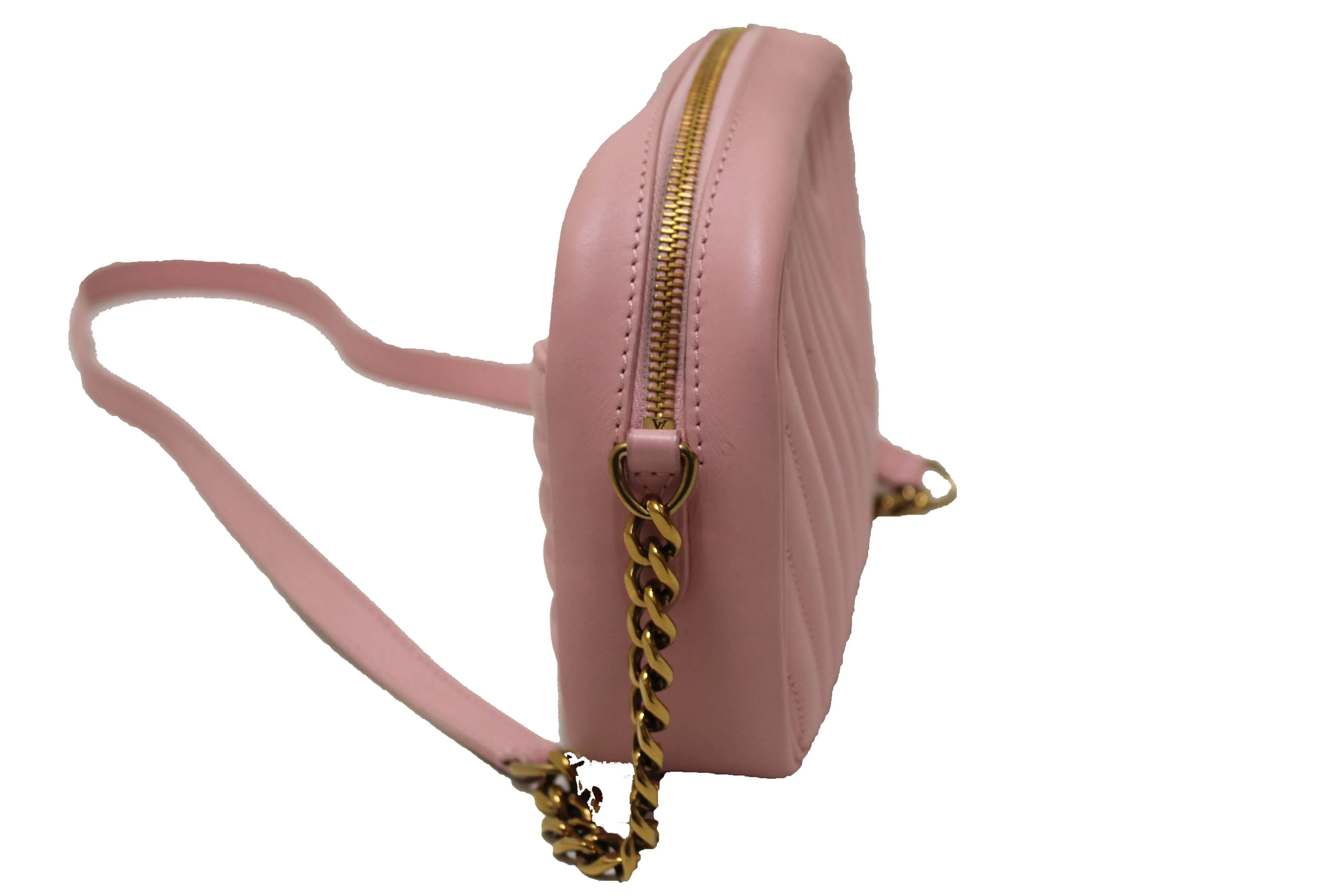Authentic Louis Vuitton Pink Calfskin New Wave Camera Bag