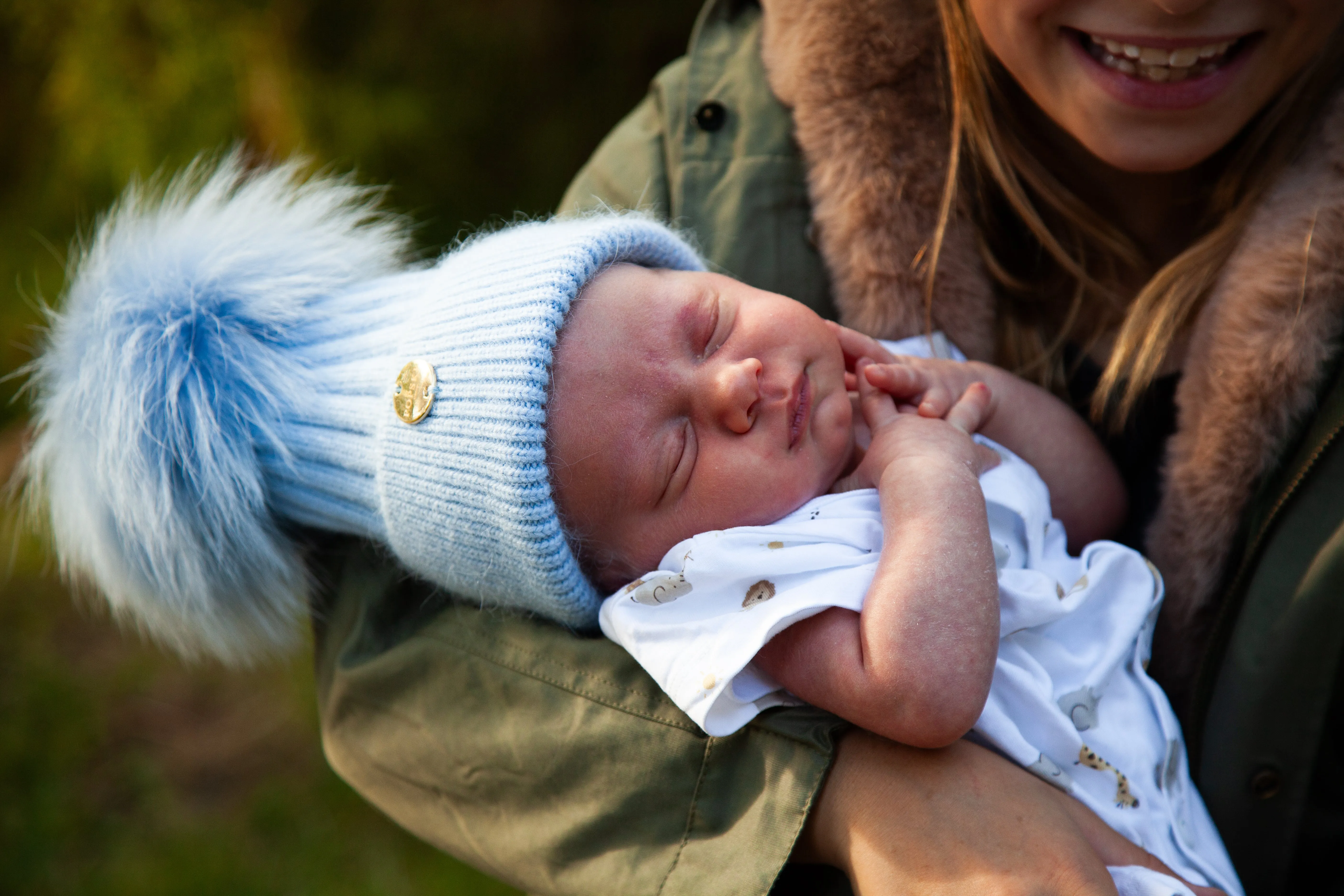 Baby Angora Baby Blue with matching Pom