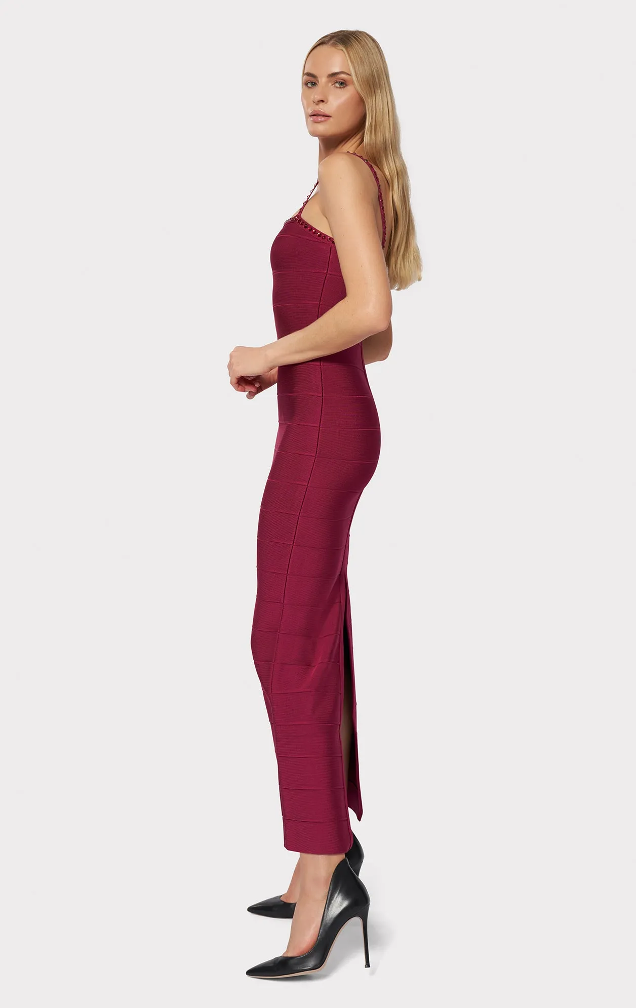 bandage spaghetti strap gown