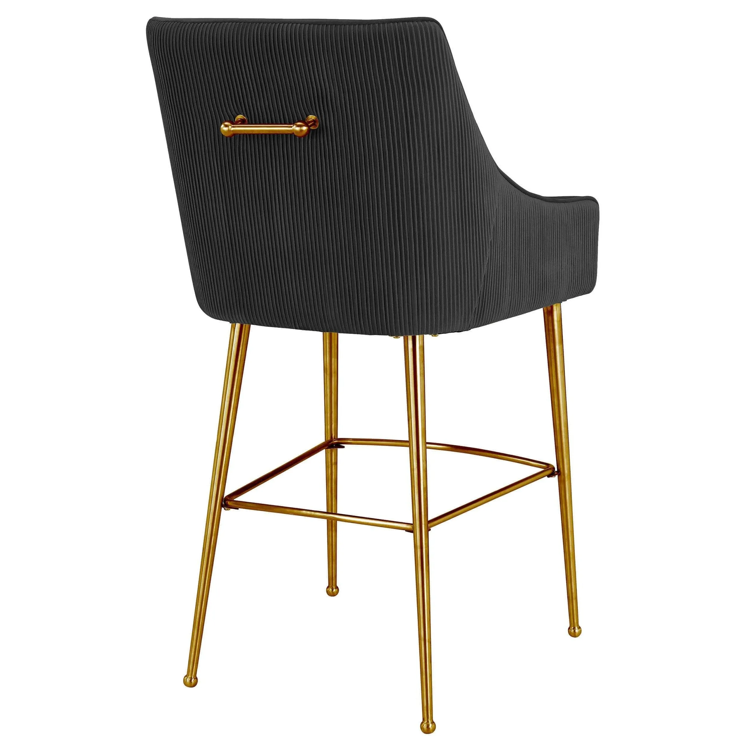 Beatrix Pleated Bar & Counter Stool, Black
