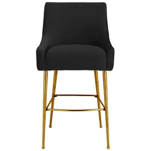 Beatrix Pleated Bar & Counter Stool, Black