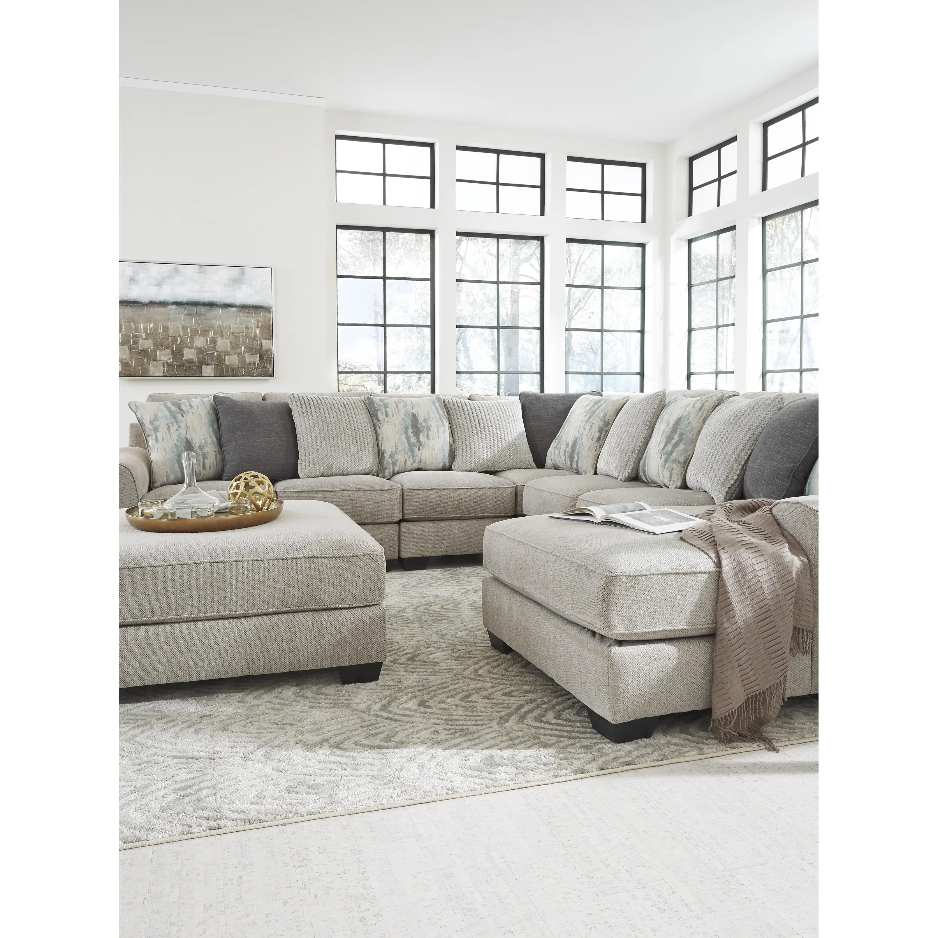 Benchcraft Ardsley Fabric 5 pc Sectional 3950455/3950446/3950477/3950434/3950417