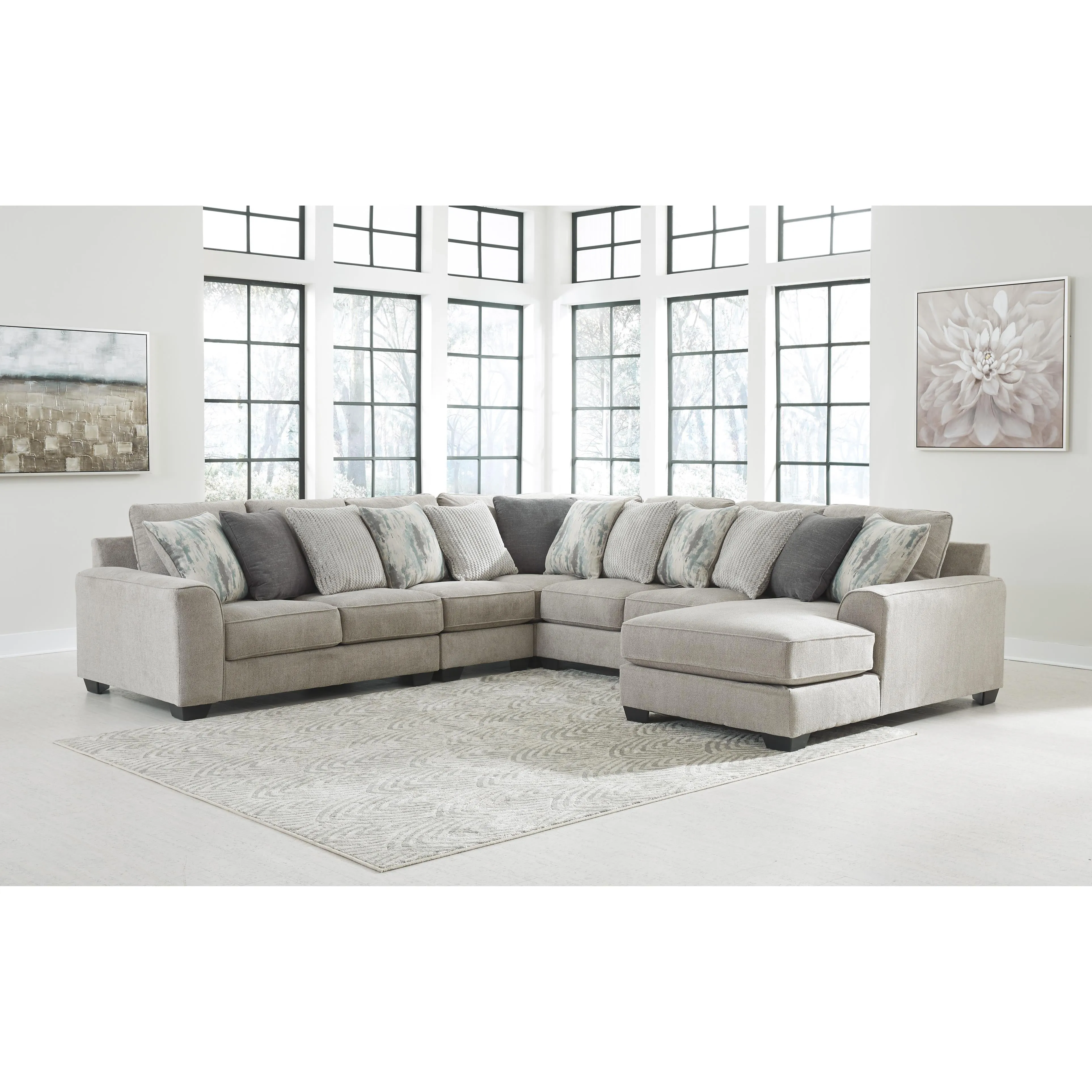 Benchcraft Ardsley Fabric 5 pc Sectional 3950455/3950446/3950477/3950434/3950417
