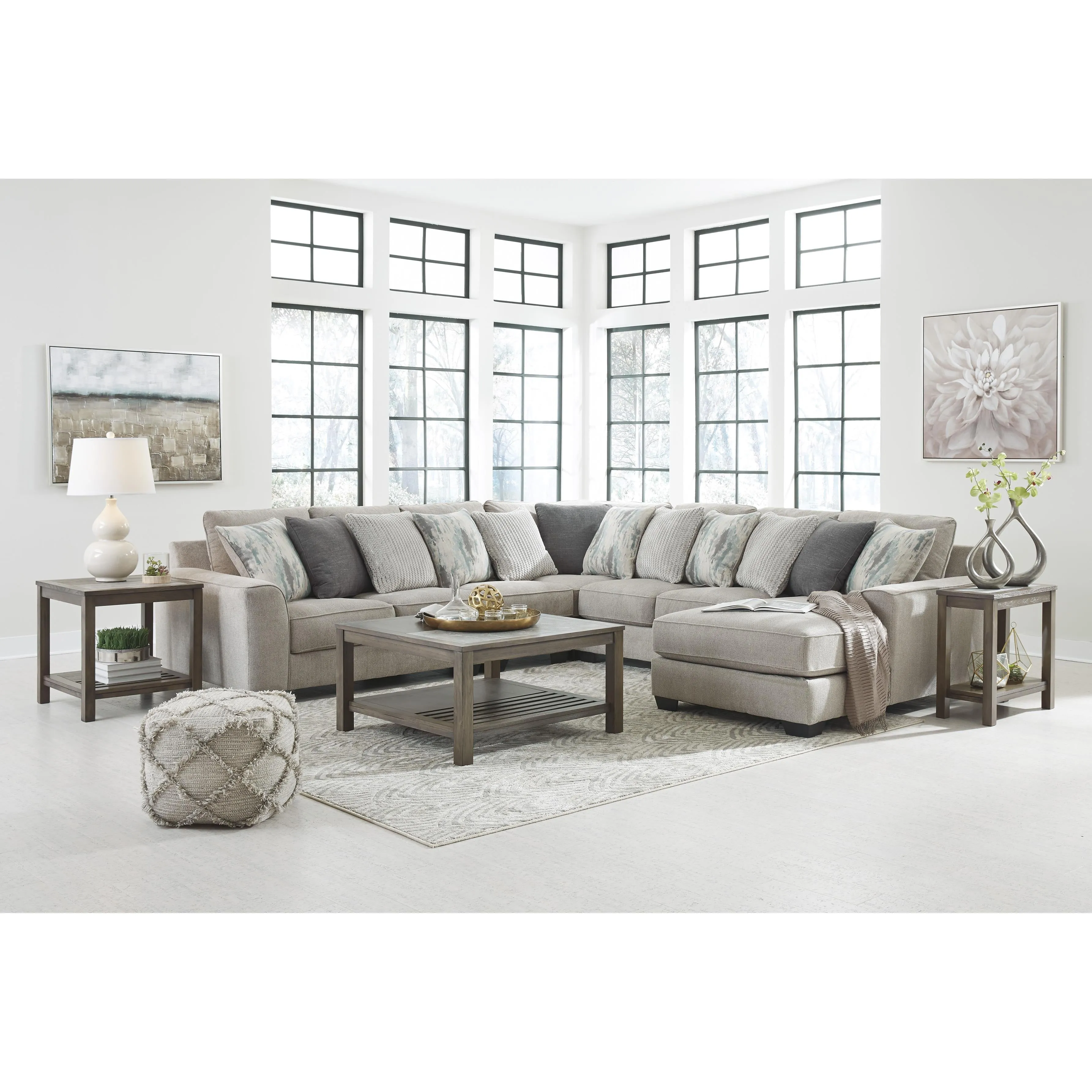 Benchcraft Ardsley Fabric 5 pc Sectional 3950455/3950446/3950477/3950434/3950417