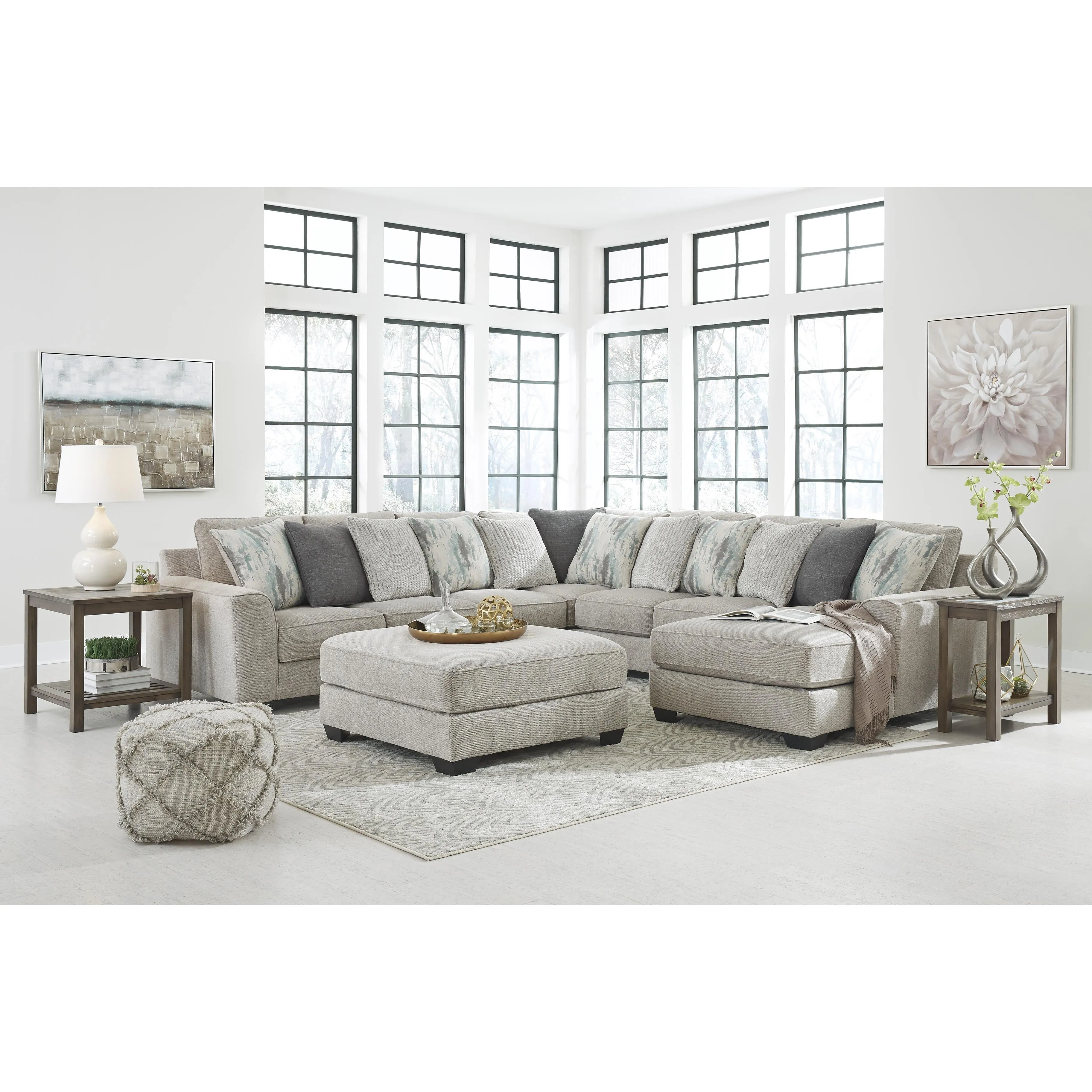 Benchcraft Ardsley Fabric 5 pc Sectional 3950455/3950446/3950477/3950434/3950417