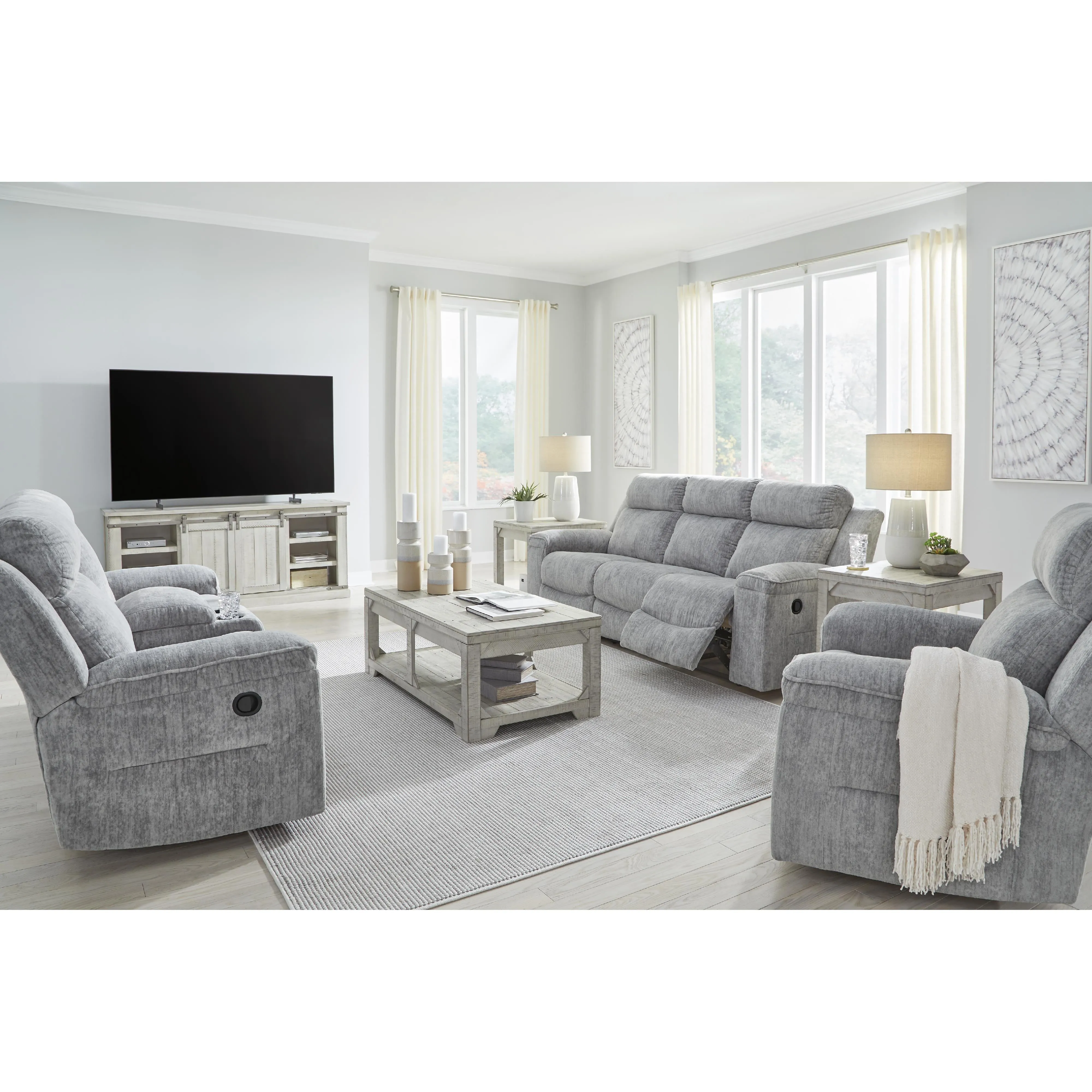 Benchcraft Buntington Reclining Fabric Loveseat with Console 3400494