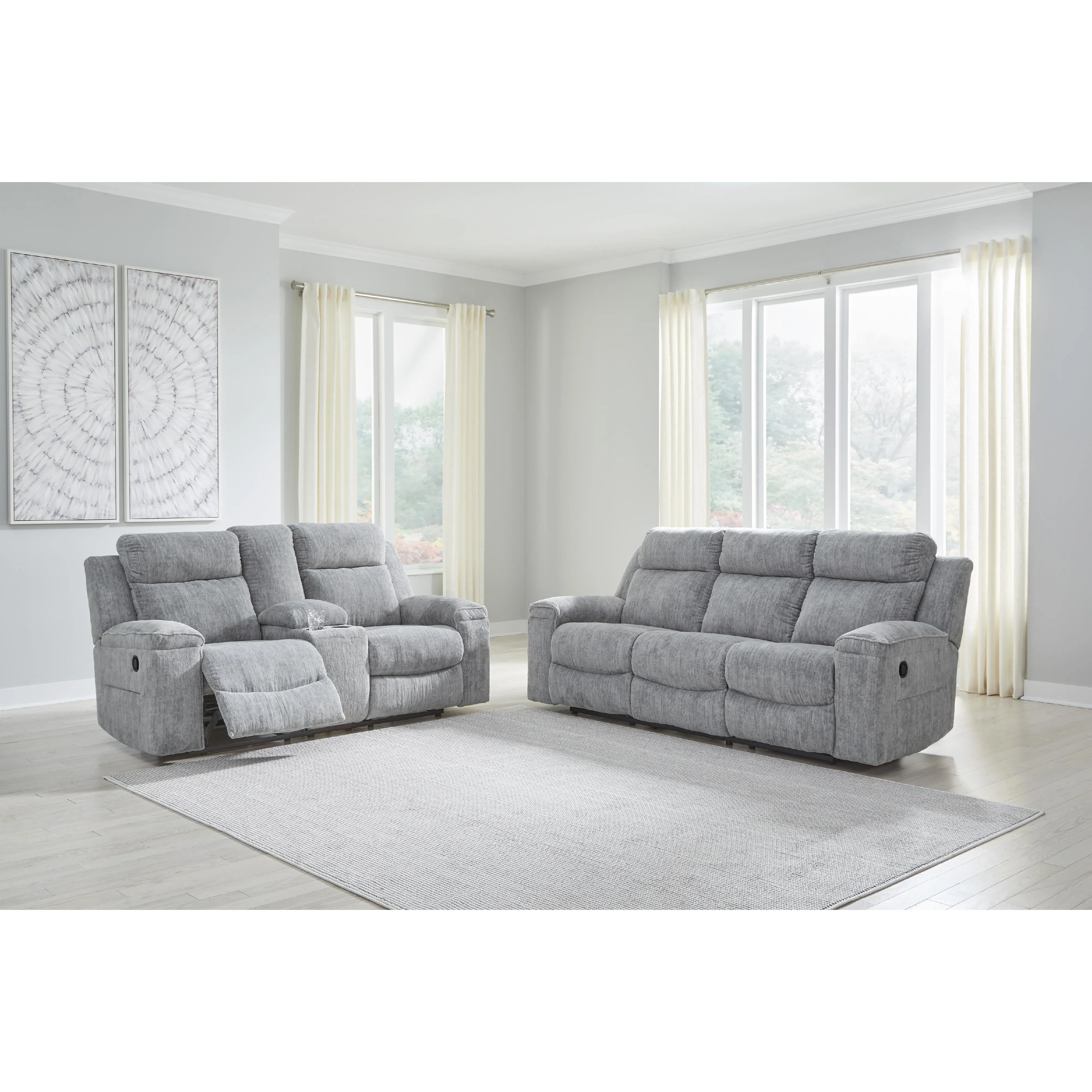 Benchcraft Buntington Reclining Fabric Loveseat with Console 3400494
