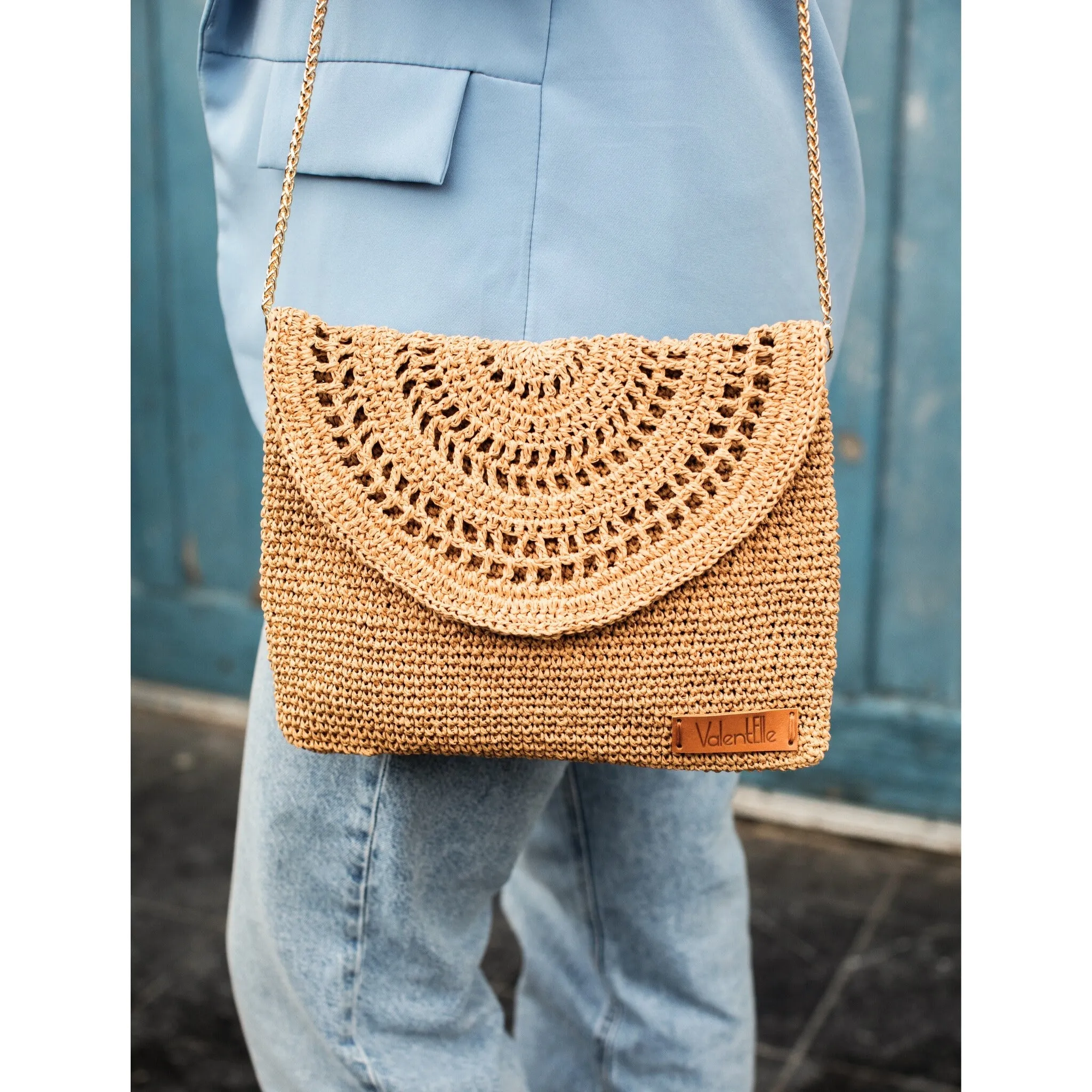 Black Raffia Clutch Bag