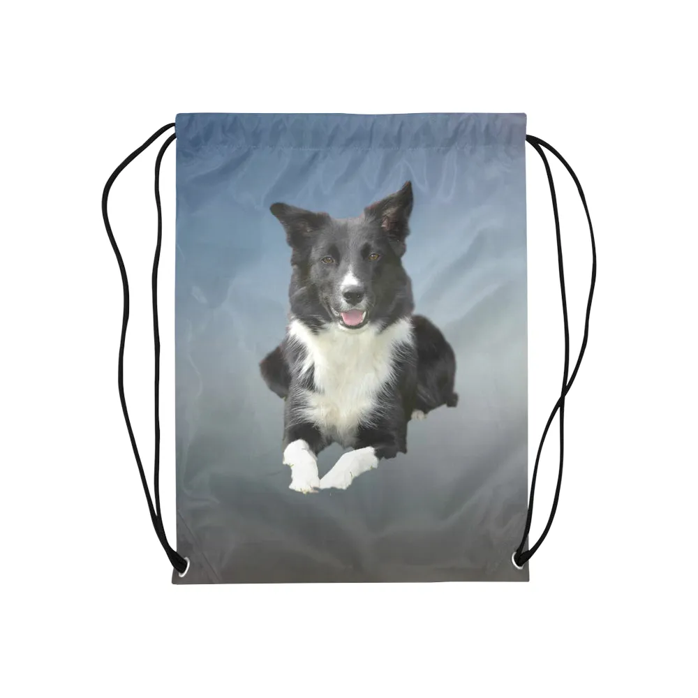 Border Collie Drawstring Bag