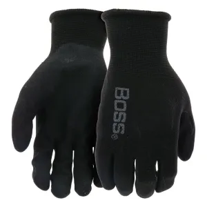 Boss Tactile Grip Series B31252-L Coated Gloves, L, Knit Wrist Cuff, Nitrile Coating, Foam Nitrile, Black :PR: QUANTITY: 1
