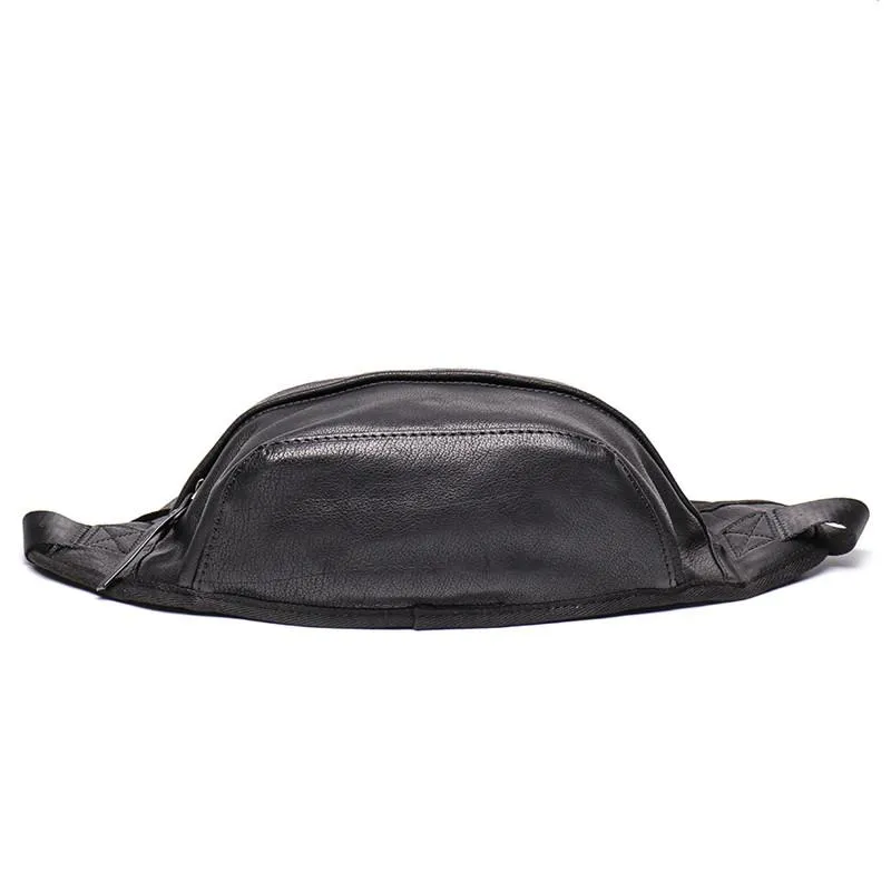 Brown MENS LEATHER 8 inches FANNY PACK Black Chest Bag BUMBAG Bag WAIST Bag For Men