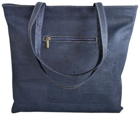 Bruna Cork Tote Bag Natural Grains Blues