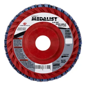 Carborundum Medalist YP 2788 R Flap Discs, Type 27, 4 1/2 x 7/8 in, 40 Arbor, 33,300 rpm, 05539567811