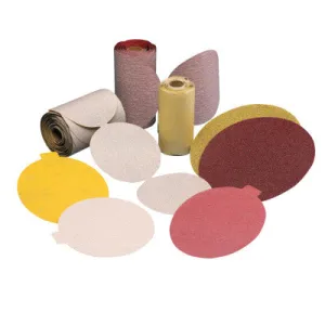 Carborundum Premier Red Aluminum Oxide Dri-Lube Paper Discs, 3 1/2 in Dia., P80 Grit, 05539520624