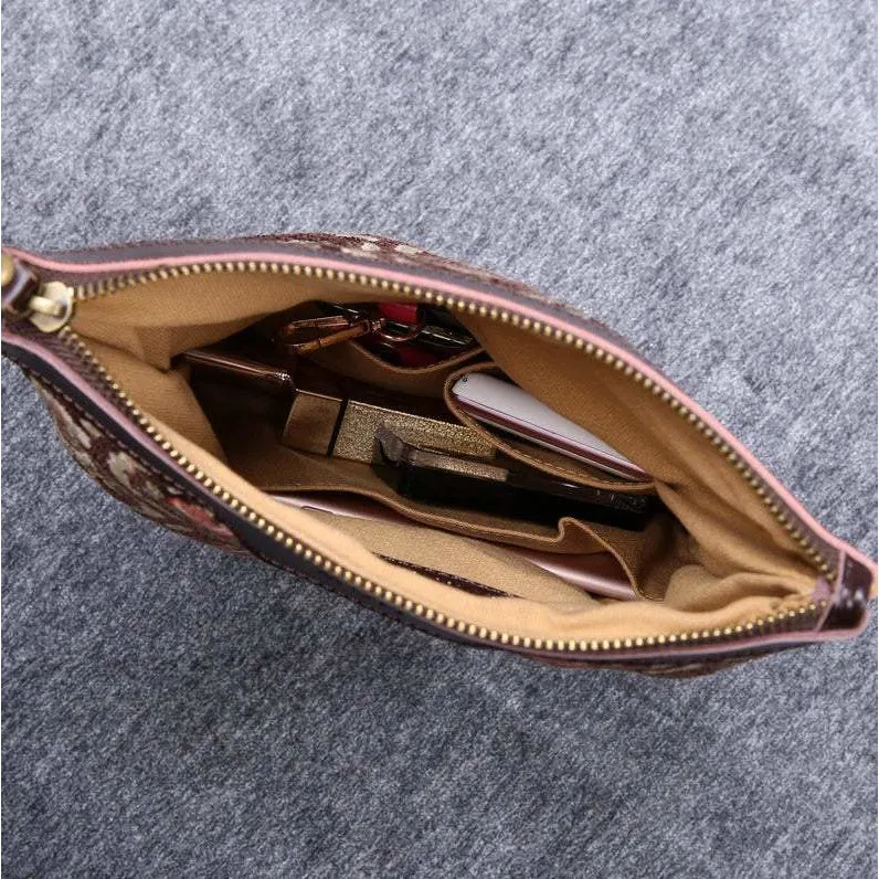 Carpet Clutch & Wristlet Traditional Coffee