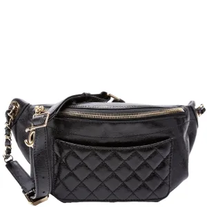 CC Waist Bag Quilted Crumpled Glazed Lambskin 25M