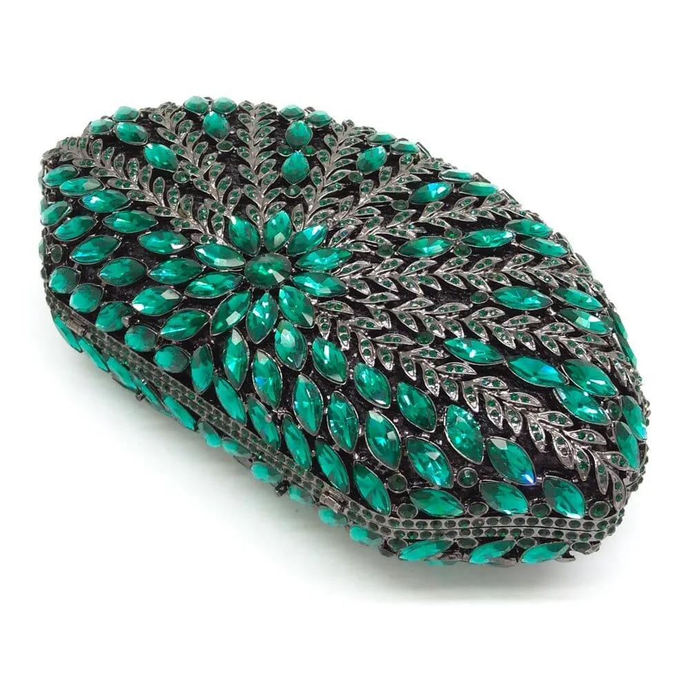 Cecilia Green Emerald Diamond Clutch