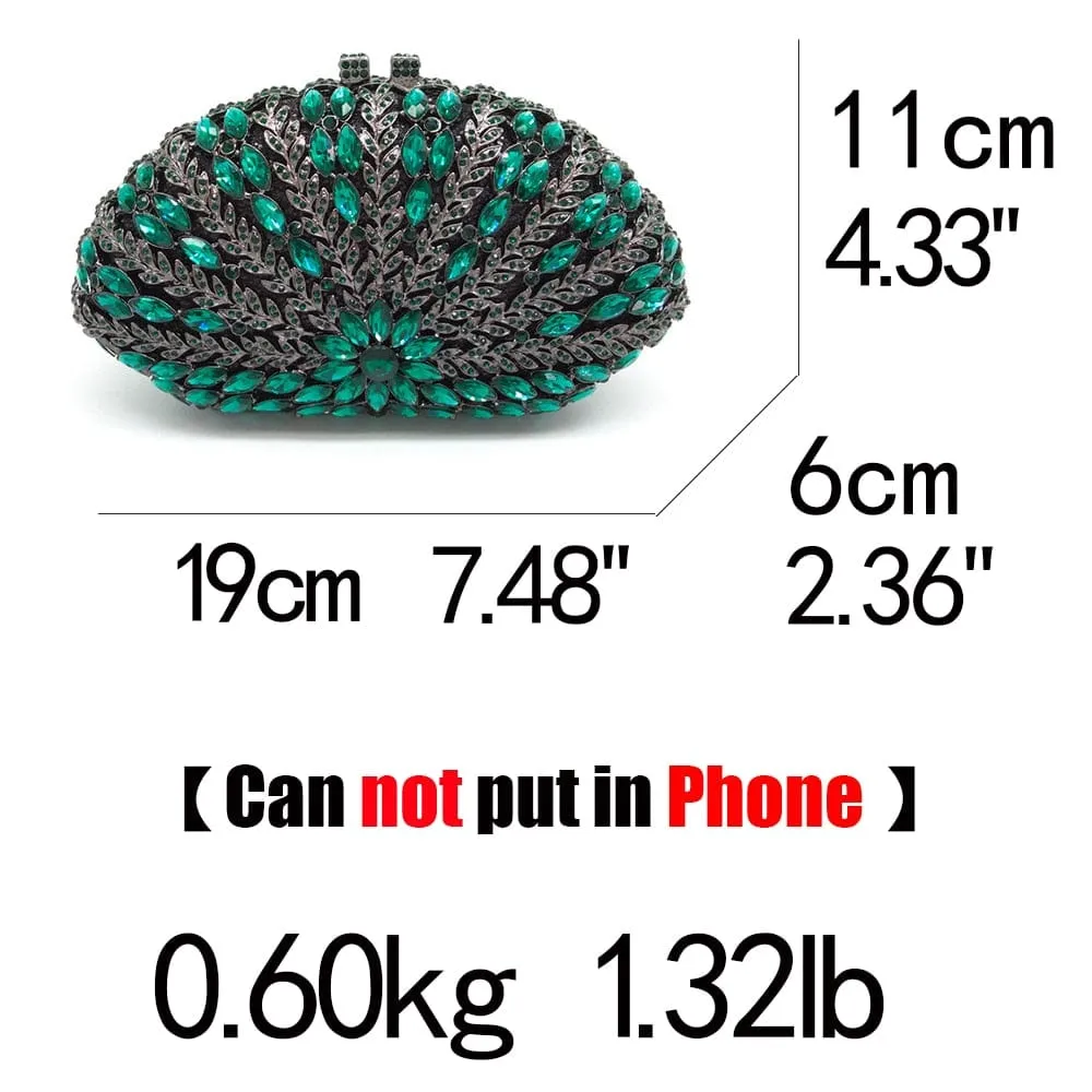 Cecilia Green Emerald Diamond Clutch