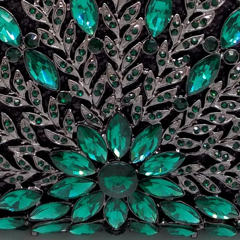 Cecilia Green Emerald Diamond Clutch