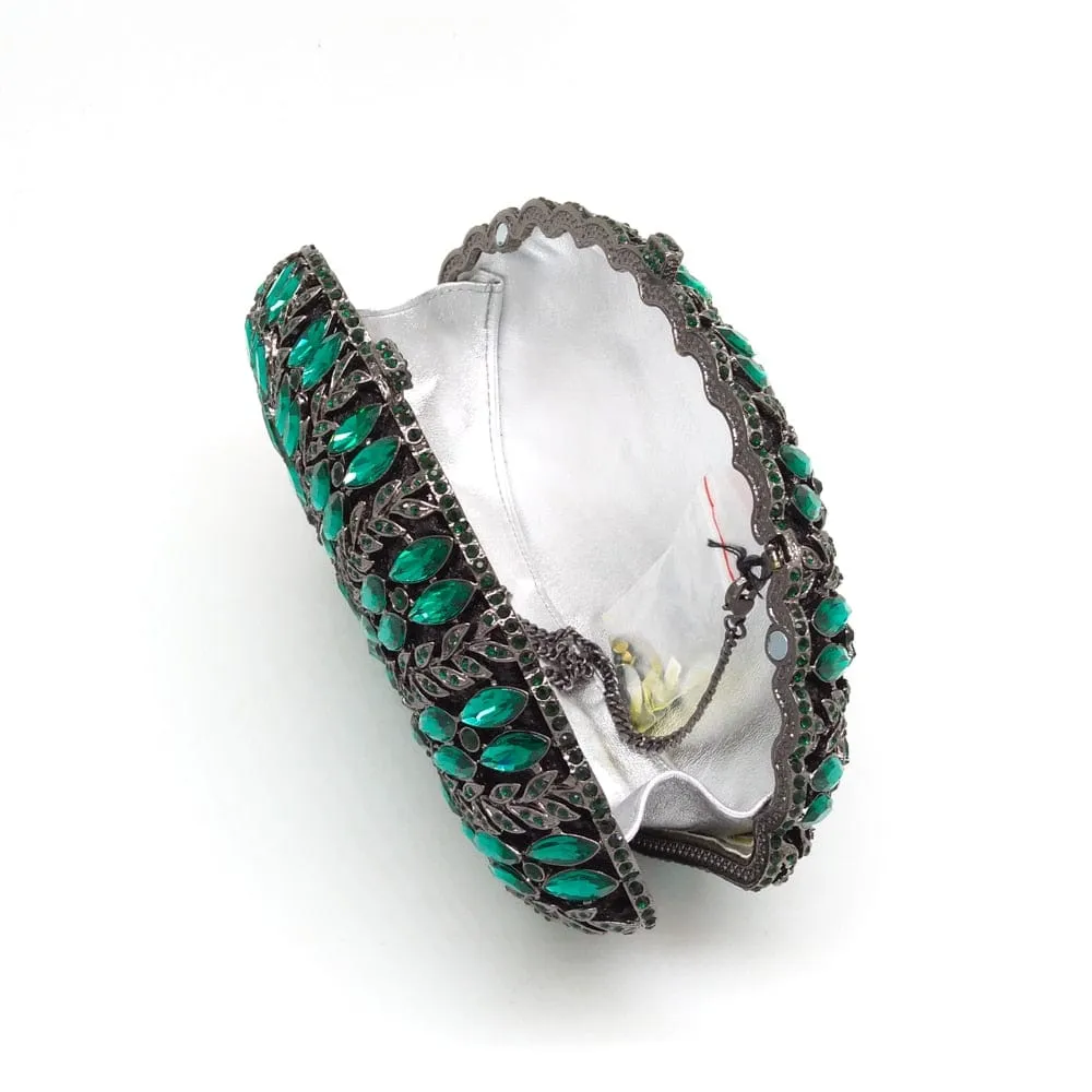 Cecilia Green Emerald Diamond Clutch