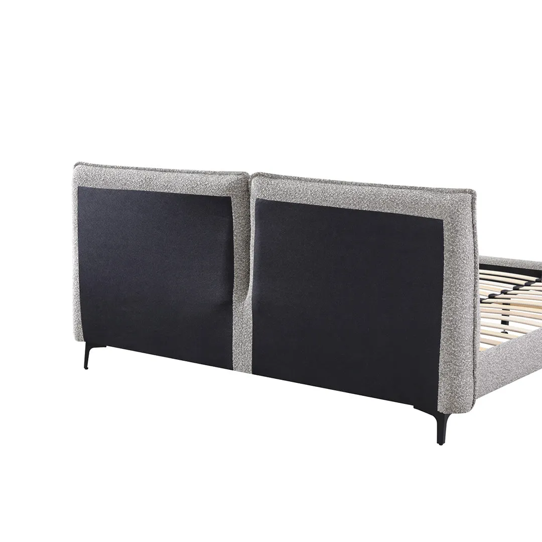 Celeste Fabric Queen Bed Frame - Olive Brown Boucle